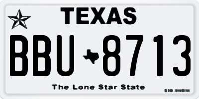 TX license plate BBU8713