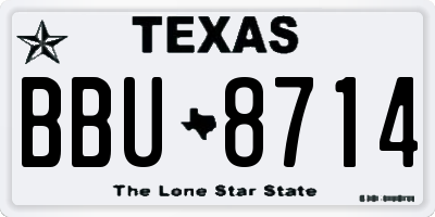 TX license plate BBU8714