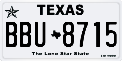 TX license plate BBU8715