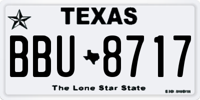 TX license plate BBU8717