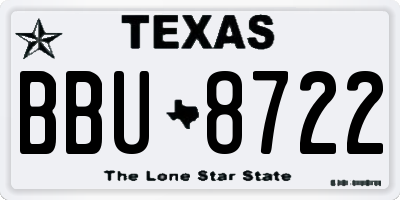 TX license plate BBU8722