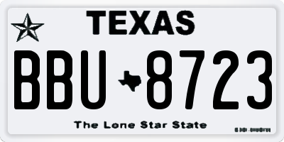 TX license plate BBU8723