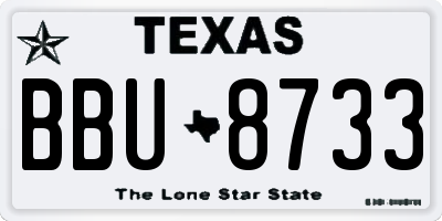 TX license plate BBU8733