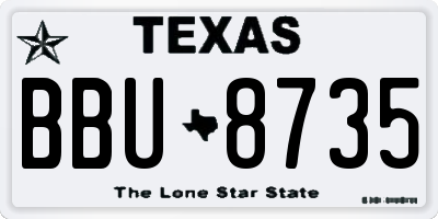 TX license plate BBU8735