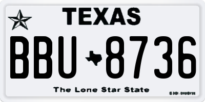 TX license plate BBU8736