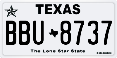 TX license plate BBU8737