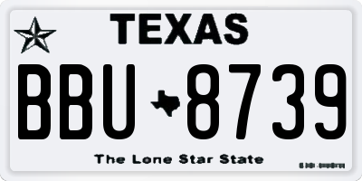 TX license plate BBU8739