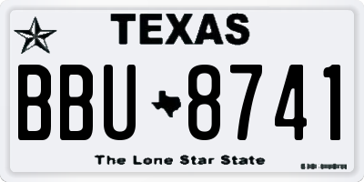 TX license plate BBU8741