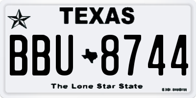 TX license plate BBU8744