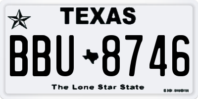 TX license plate BBU8746