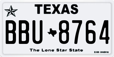 TX license plate BBU8764