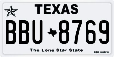 TX license plate BBU8769