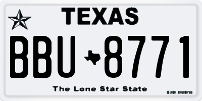 TX license plate BBU8771