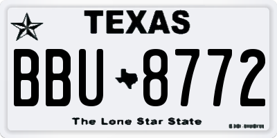 TX license plate BBU8772