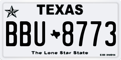 TX license plate BBU8773