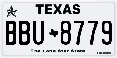 TX license plate BBU8779