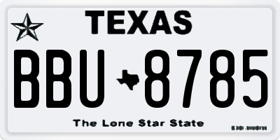 TX license plate BBU8785