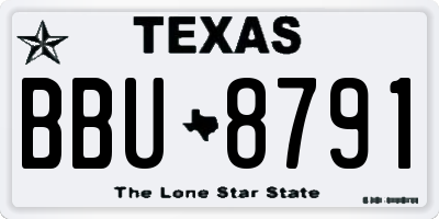 TX license plate BBU8791