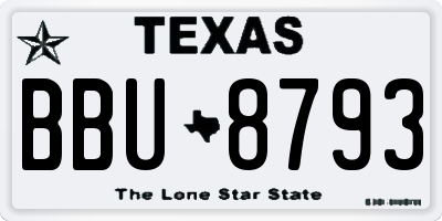 TX license plate BBU8793