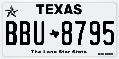 TX license plate BBU8795