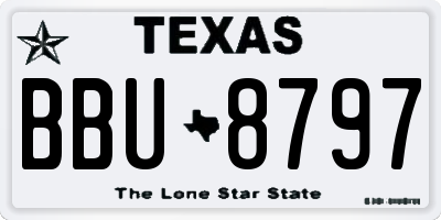 TX license plate BBU8797