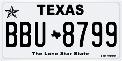 TX license plate BBU8799