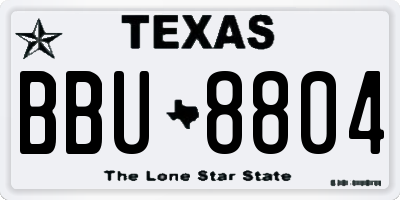 TX license plate BBU8804