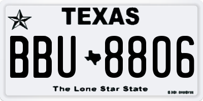 TX license plate BBU8806