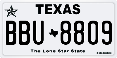 TX license plate BBU8809