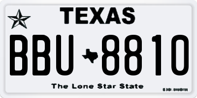 TX license plate BBU8810