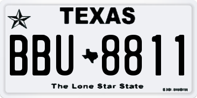 TX license plate BBU8811