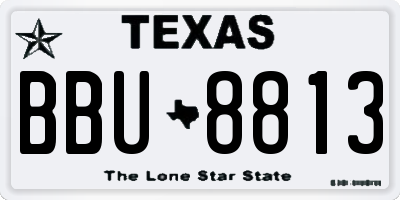 TX license plate BBU8813