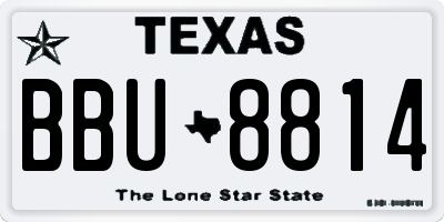 TX license plate BBU8814