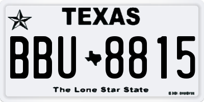 TX license plate BBU8815