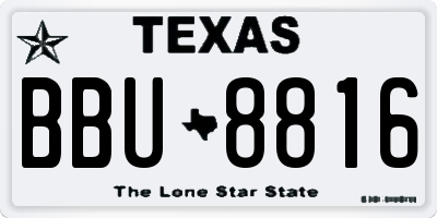 TX license plate BBU8816