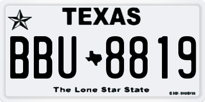 TX license plate BBU8819