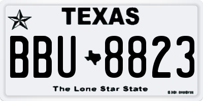 TX license plate BBU8823