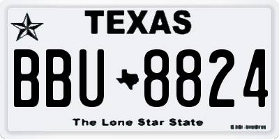 TX license plate BBU8824