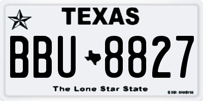 TX license plate BBU8827