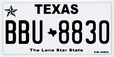 TX license plate BBU8830