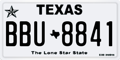 TX license plate BBU8841