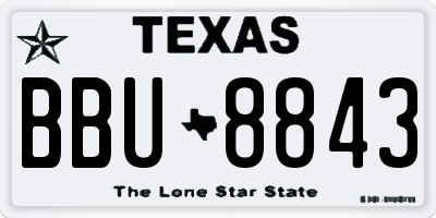 TX license plate BBU8843