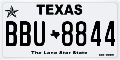 TX license plate BBU8844