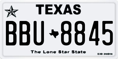 TX license plate BBU8845