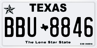 TX license plate BBU8846