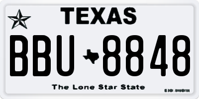 TX license plate BBU8848