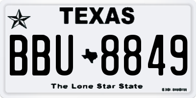 TX license plate BBU8849