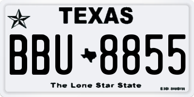 TX license plate BBU8855