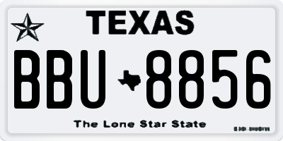 TX license plate BBU8856