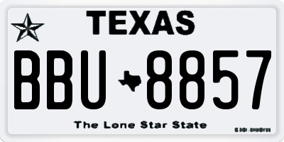 TX license plate BBU8857